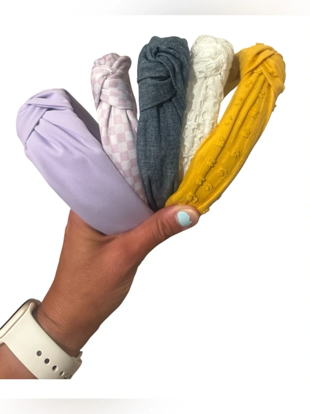 Kids Knot Headband Set - Lavender, Yellow, White, Navy, Pink